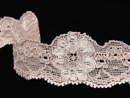 Koronka 2,5cm elastyczna antyczny róż
