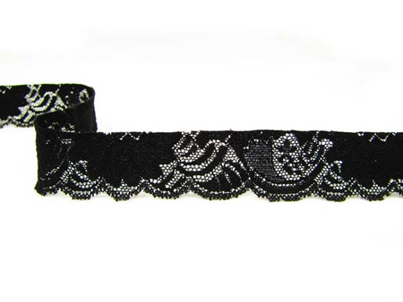 Koronka 2,5cm elastyczna czarna
