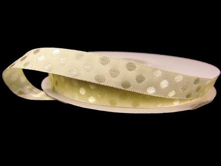 Wstążka 10mm tafta KROPKA ecru