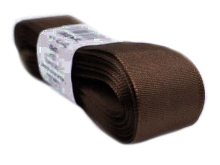 Wstążka 25mm tafta brąz ciemny