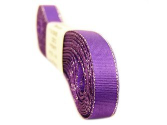 Wstążka 9mm tafta fioletowo-srebrna