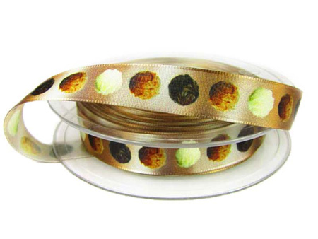 Wstążka 16mm tafta TRUFLE brąz