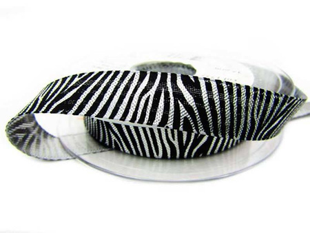 Wstążka 15mm lurex ZEBRA srebrna