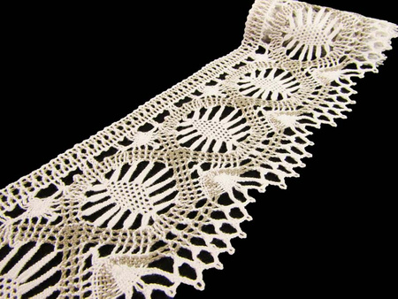 Koronka 9,3cm bawełniana biało-lniana