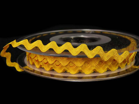 Taśma 7,7mm zygzak wiskoza żółta