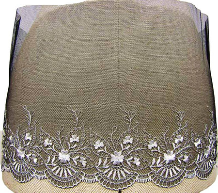 Koronka 18cm tiulowa czarna