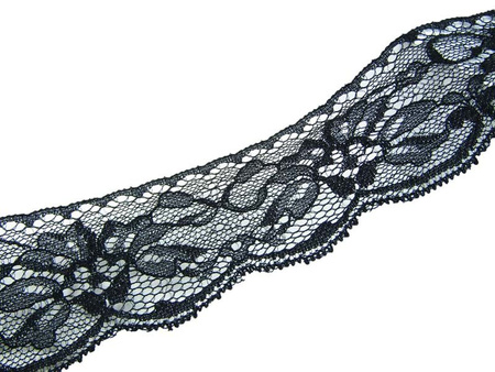 Koronka 5cm stabilna czarna