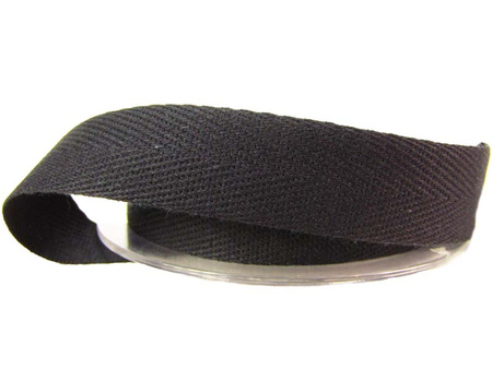 Taśma 20mm bawełniana jodełka czarna