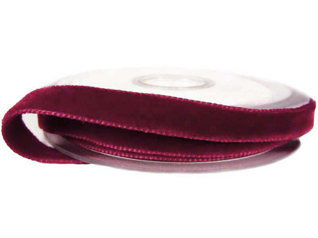 Aksamitka 9mm dwustronna burgund