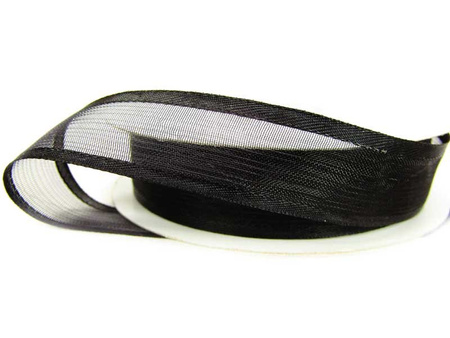 Wstążka 20mm organtyna LAMÓWKA czarna