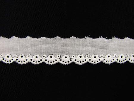 Koronka 2cm haft angielski biała