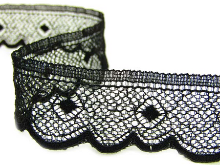 Koronka 2,5cm elastyczna czarna
