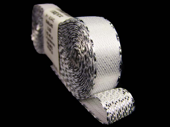 Wstążka 12mm atłas biało-srebrna