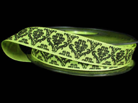 Wstążka 15mm tafta BAROQUE pistacja