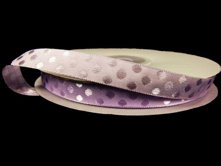 Wstążka 10mm tafta KROPKA fiolet