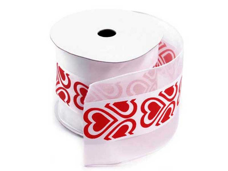 Wstążka 65mm organtyna SERCA biała