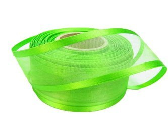 Wstążka 40mm organtyna LAMÓWKA zielona