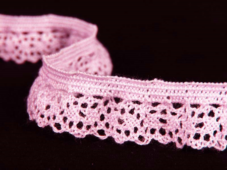 Falbanka 13mm elastyczna poliester jasny róż