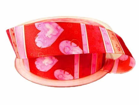 Wstążka 25mm tafta Valentina czerwona
