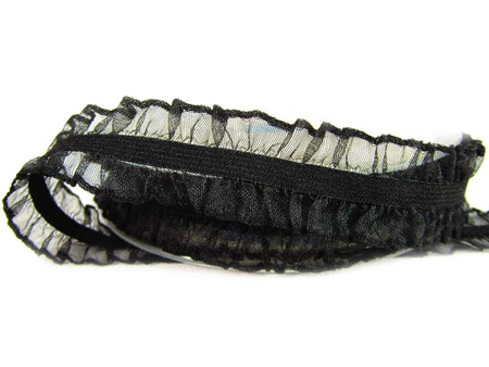 Falbanka 20mm elastyczna dwustronna czarna