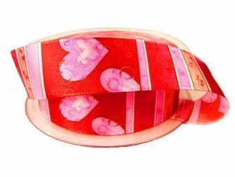 Wstążka 25mm tafta Valentina czerwona