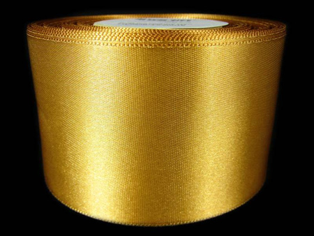 Wstążka 60mm atłas złota