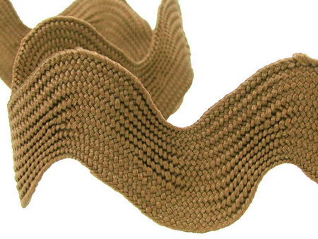 Taśma 28mm zygzak brąz