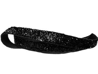 Aksamitka 10mm błyszcząca czarna