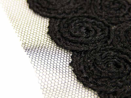 Taśma 3,5cm tiulowa ESY-FLORESY czarna