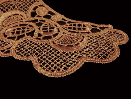 Kołnierzyk damski gipiura brąz