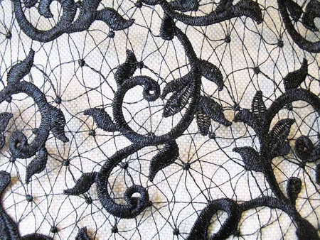 Koronka gipiurowa czarna