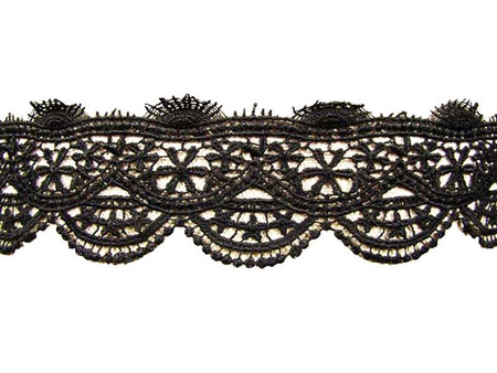 Koronka 7cm gipiurowa poly czarna