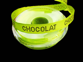 Wstążka 16mm tafta CHOCOLAT limonka