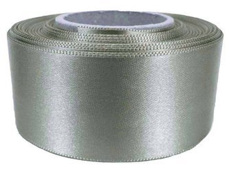 Wstążka 50mm atłas popiel stalowy