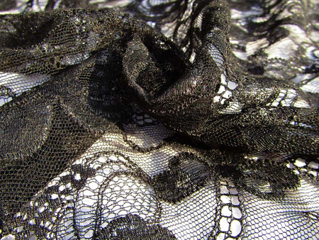 Koronka 129cm tiulowa elastyczna podkład czarna