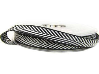 Taśma 10mm tkana HERRINGBONE czarna
