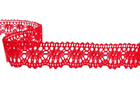 Koronka 3,2cm bawełniana czerwona