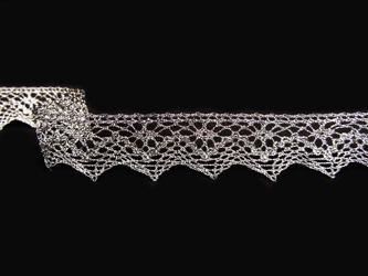 Koronka 2,5cm metaliczna antyczne srebro