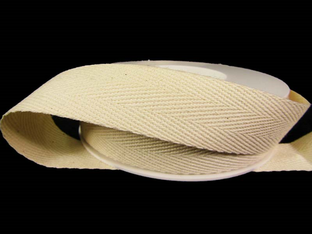 Taśma 25mm bawełniana jodełka natural