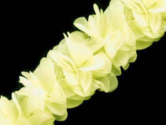 Taśma 5cm ozdobna KWIAT 3D żółty jasny