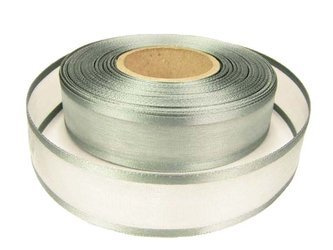 Wstążka 25mm organtyna LAMÓWKA popiel