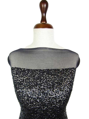 Tiul elastyczny z cekinami czarny