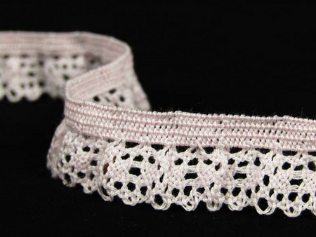 Falbanka 13mm elastyczna poliester pudrowy róż