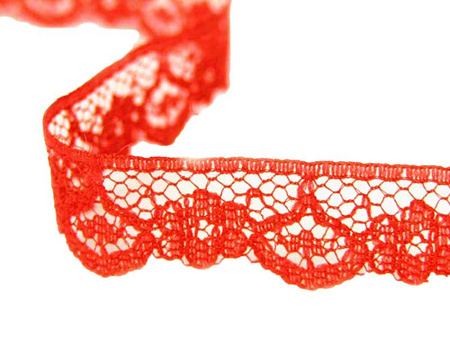 Koronka 1cm stabilna żywoczerwona