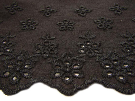 Koronka 11cm haft angielski czarna