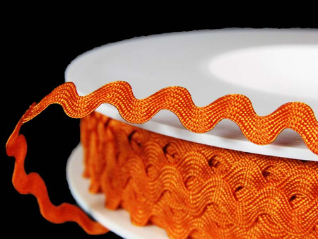 Taśma 7,7mm zygzak wiskoza pomarańczowa