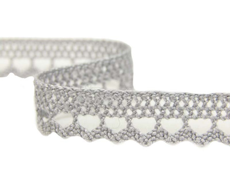Koronka 1cm bawełniana jasny popiel