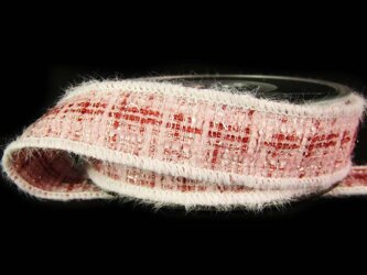 Taśma 2,5cm ozdobna "CHANEL" antyczny róż