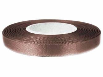 Wstążka 10mm atłas brąz ciemny