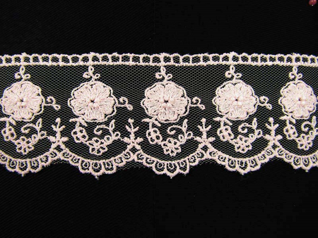 Koronka 4,5cm tiulowa pudrowy róż